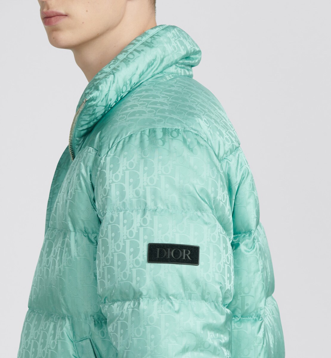 Doudoune Dior Oblique Jacquard technique vert d'eau