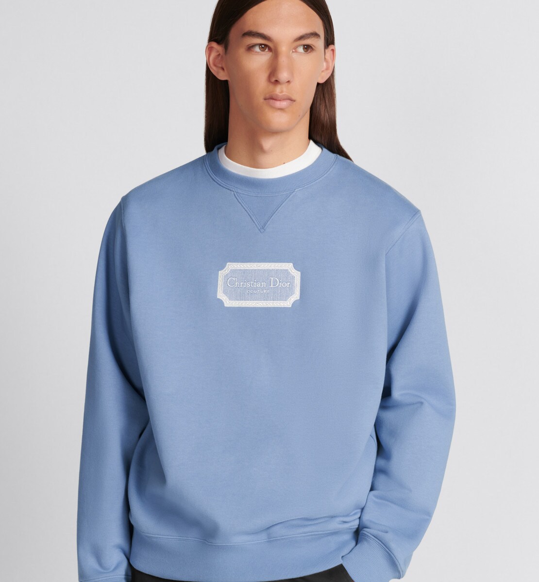 Sweatshirt Christian Dior Couture Molleton de coton bleu