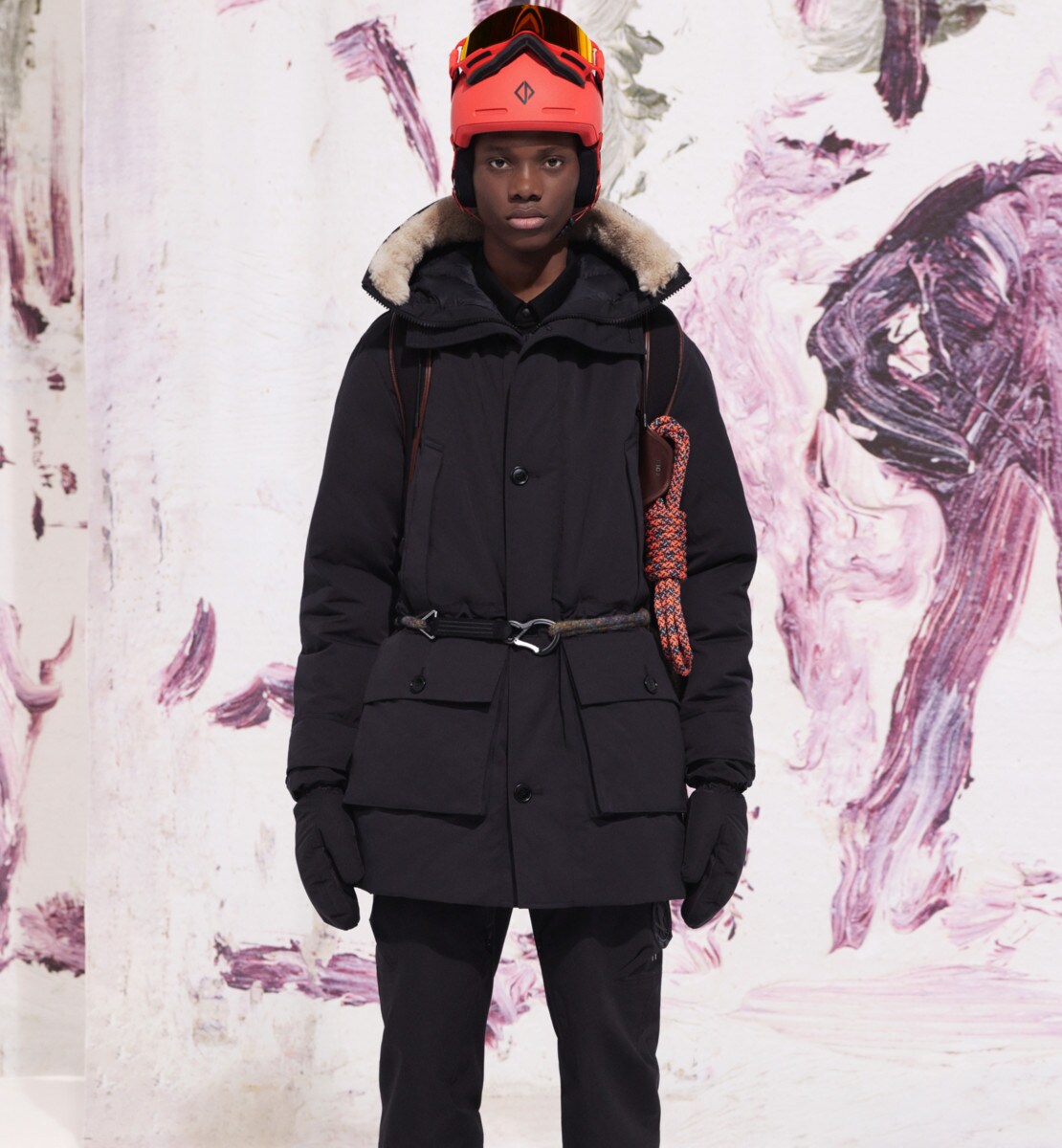 Parka de ski DIOR AND PETER DOIG Ottoman de coton mélangé noir