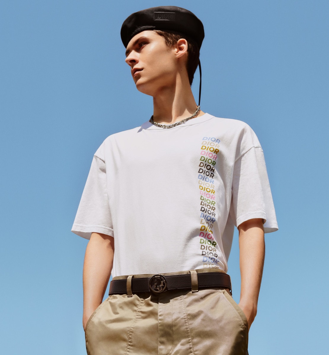 T-shirt, coupe relax Jersey de coton flammé blanc