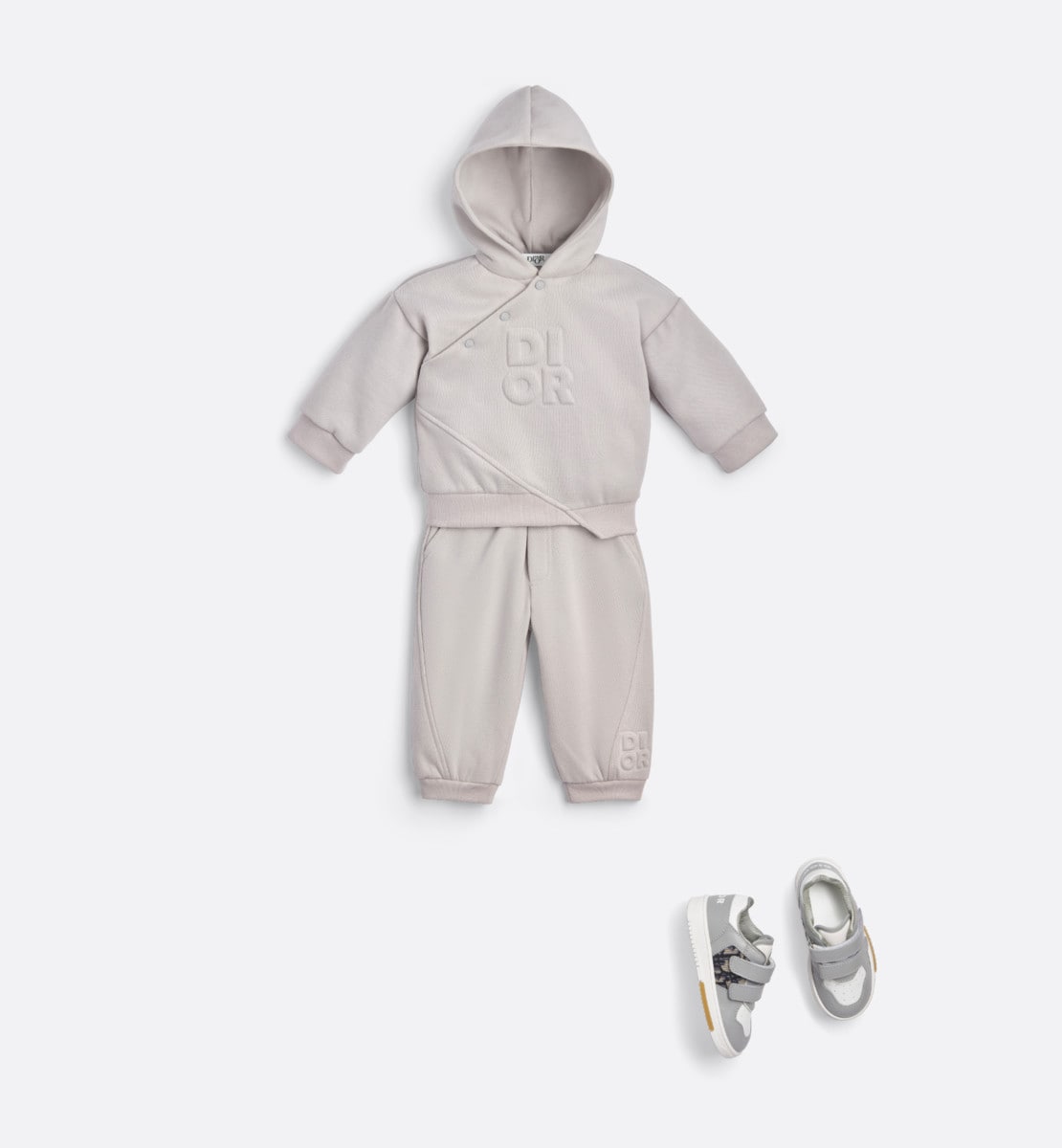 Sweatshirt à capuche bébé Molleton de coton ivoire
