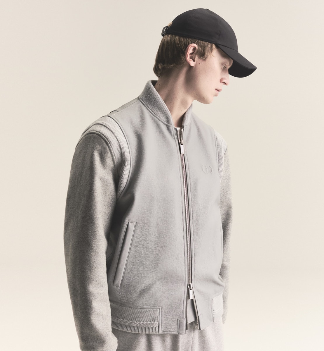 Veste universitaire CD Icon Cuir de vachette gris
