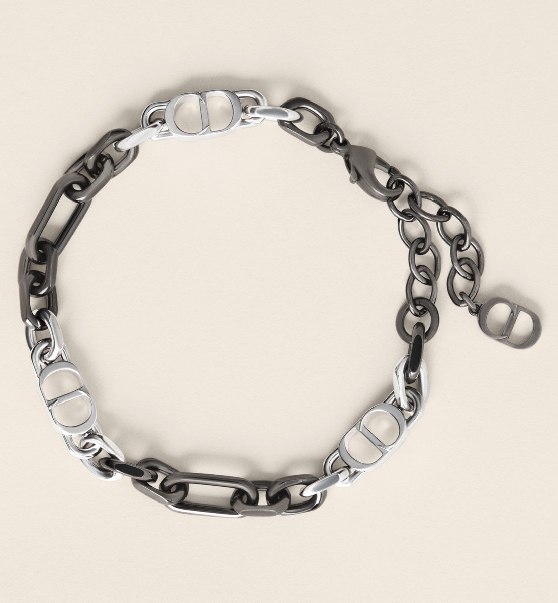 Bracelet à maillons CD Icon Laiton ruthénium et argenté