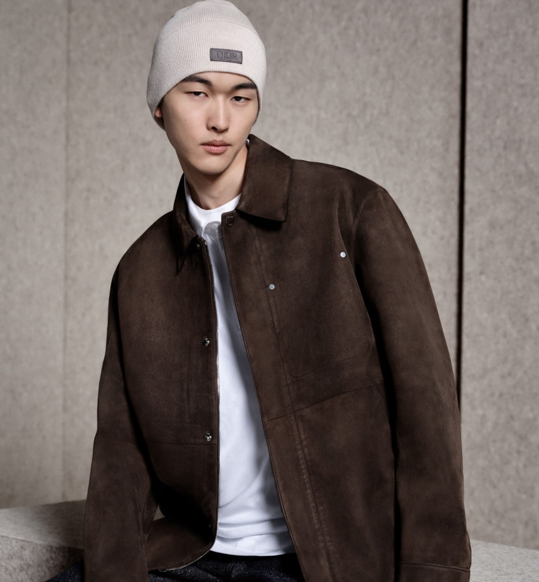 Veste Dior Icons Cuir d'agneau suédé marron