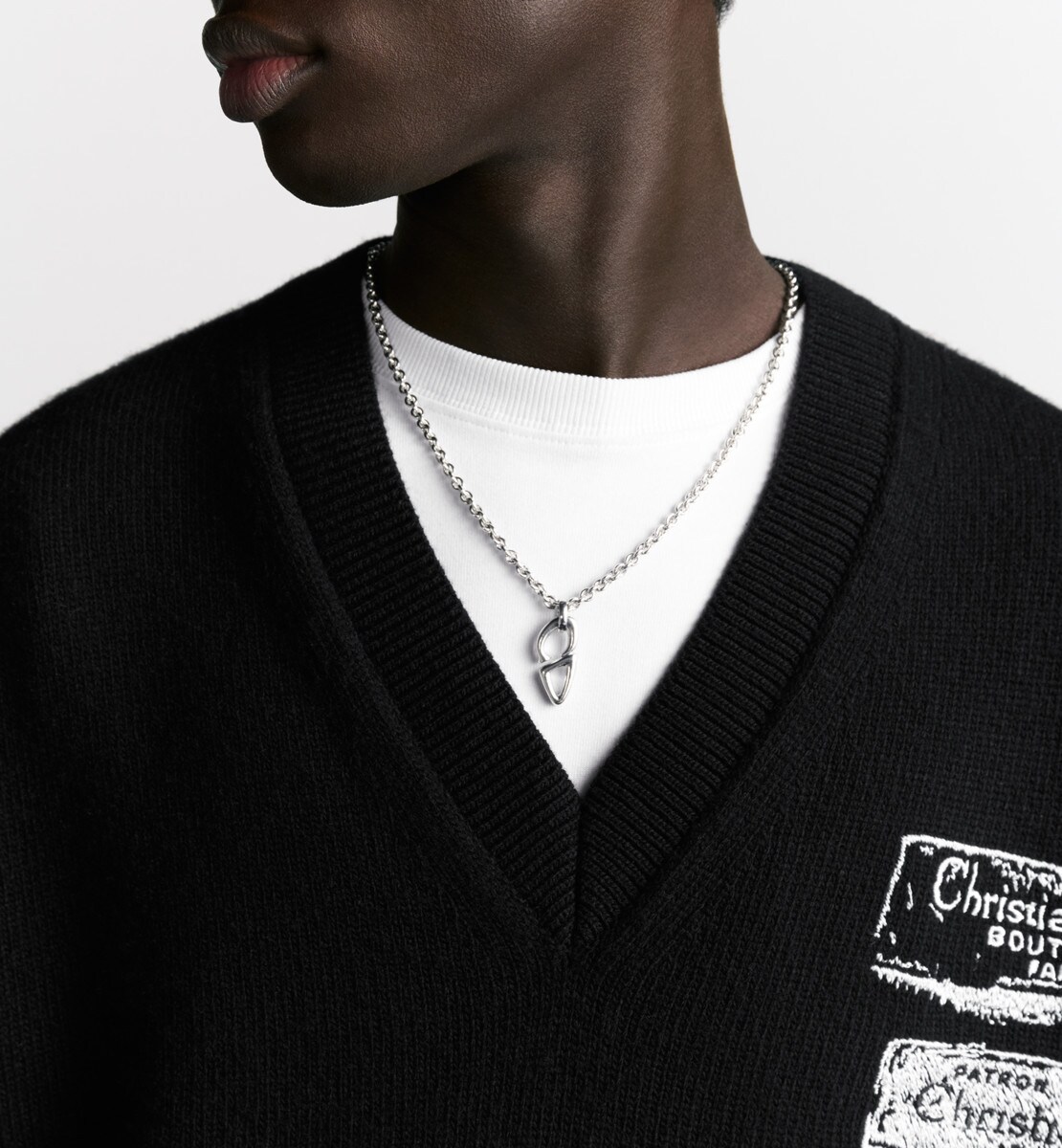 Collier pendentif CD30 Laiton argenté