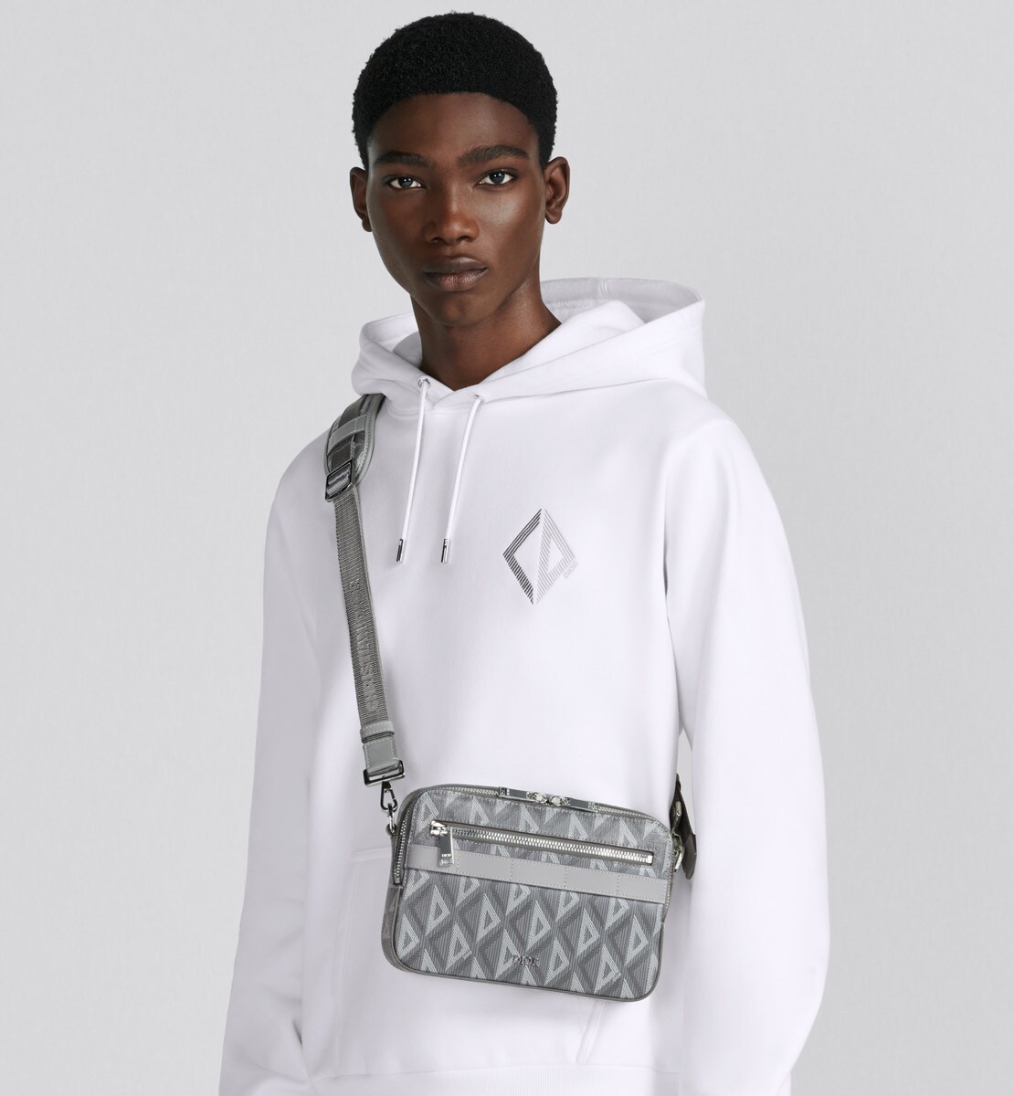 Sac bandoulière Safari Toile CD Diamond gris Dior