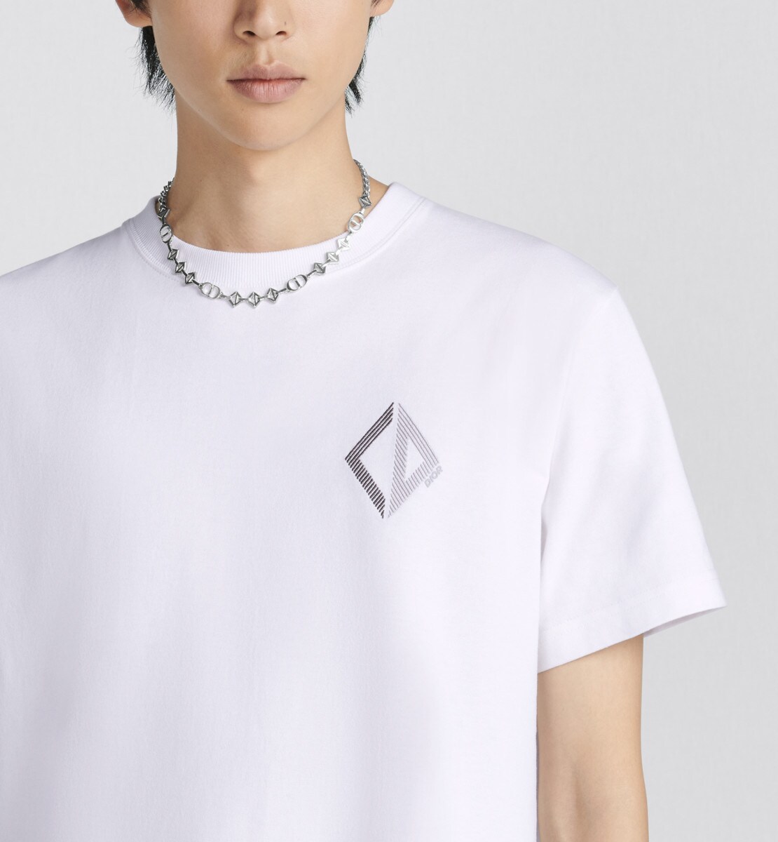 T-shirt CD Diamond, coupe relax Jersey de coton blanc