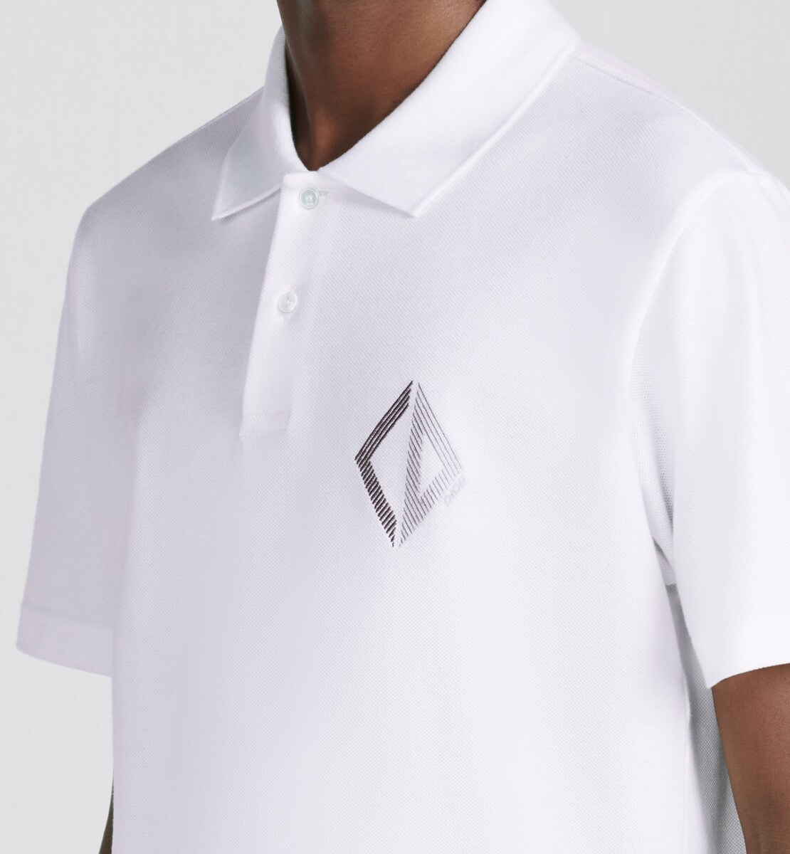 Polo CD Diamond, coupe relax Piqué de coton blanc