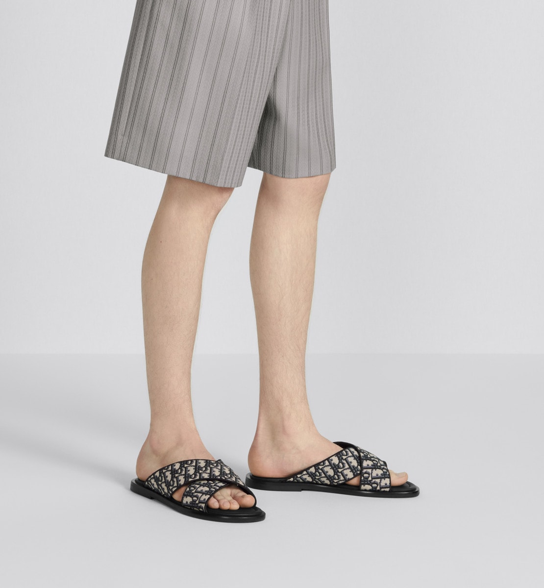 Sandale Dior Alias Toile jacquard Dior Oblique beige et noir