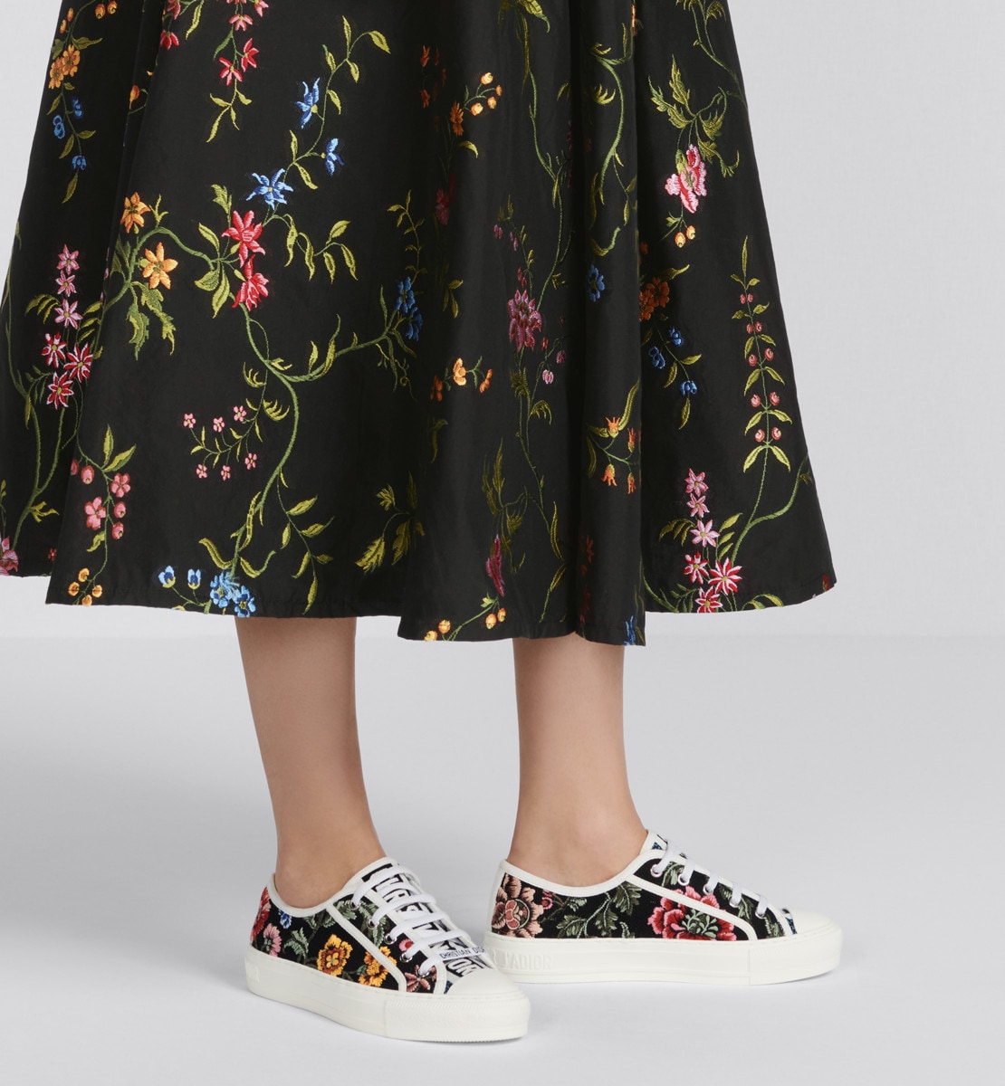 Sneaker Walk'n'Dior Coton brodé du motif Dior Petites Fleurs noir multicolore