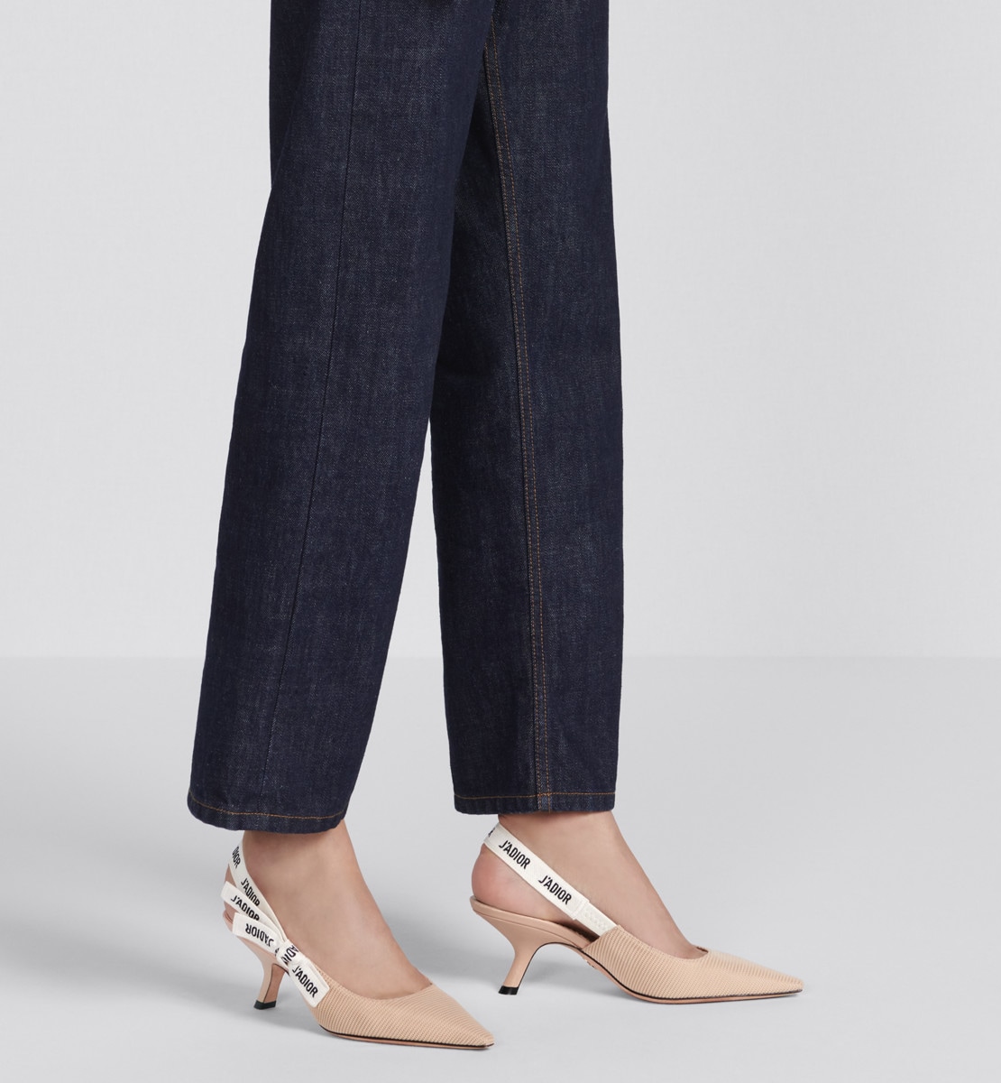 Escarpin slingback J'Adior Tissu technique nude