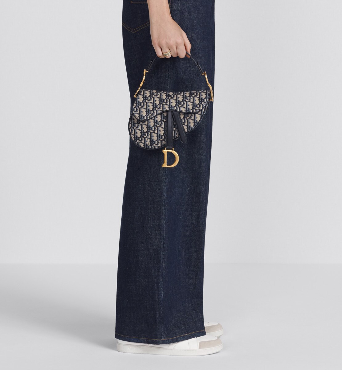 Sac à bandoulière Saddle Mini Toile jacquard Dior Oblique bleu