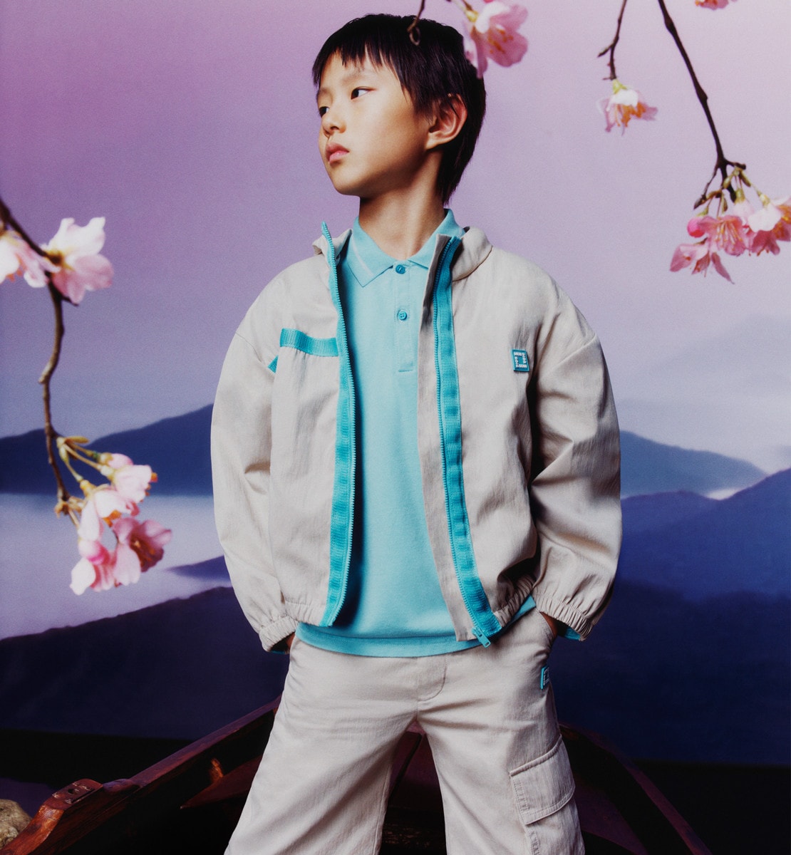 Polo enfant Jersey de coton bleu turquoise