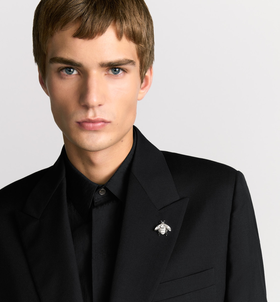 Veste à bijou abeille Sergé de laine vierge noire