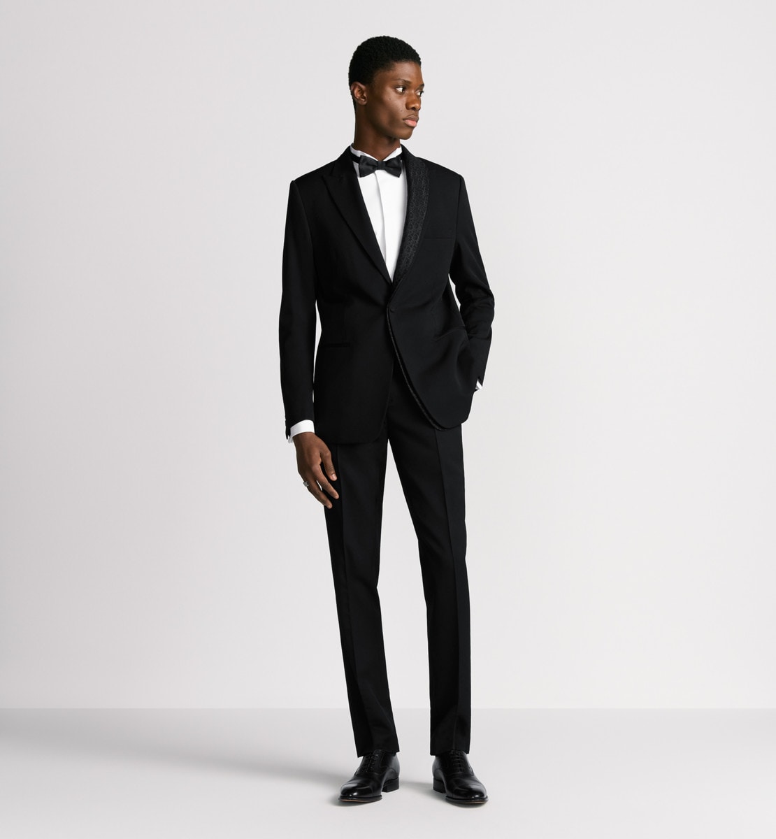 Pantalon à ceinture Dior Oblique Sergé de laine vierge noire