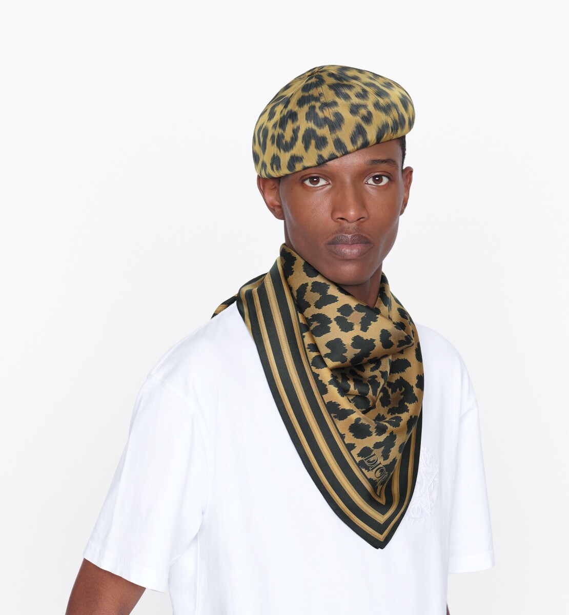 Bandana léopard Soie multicolore