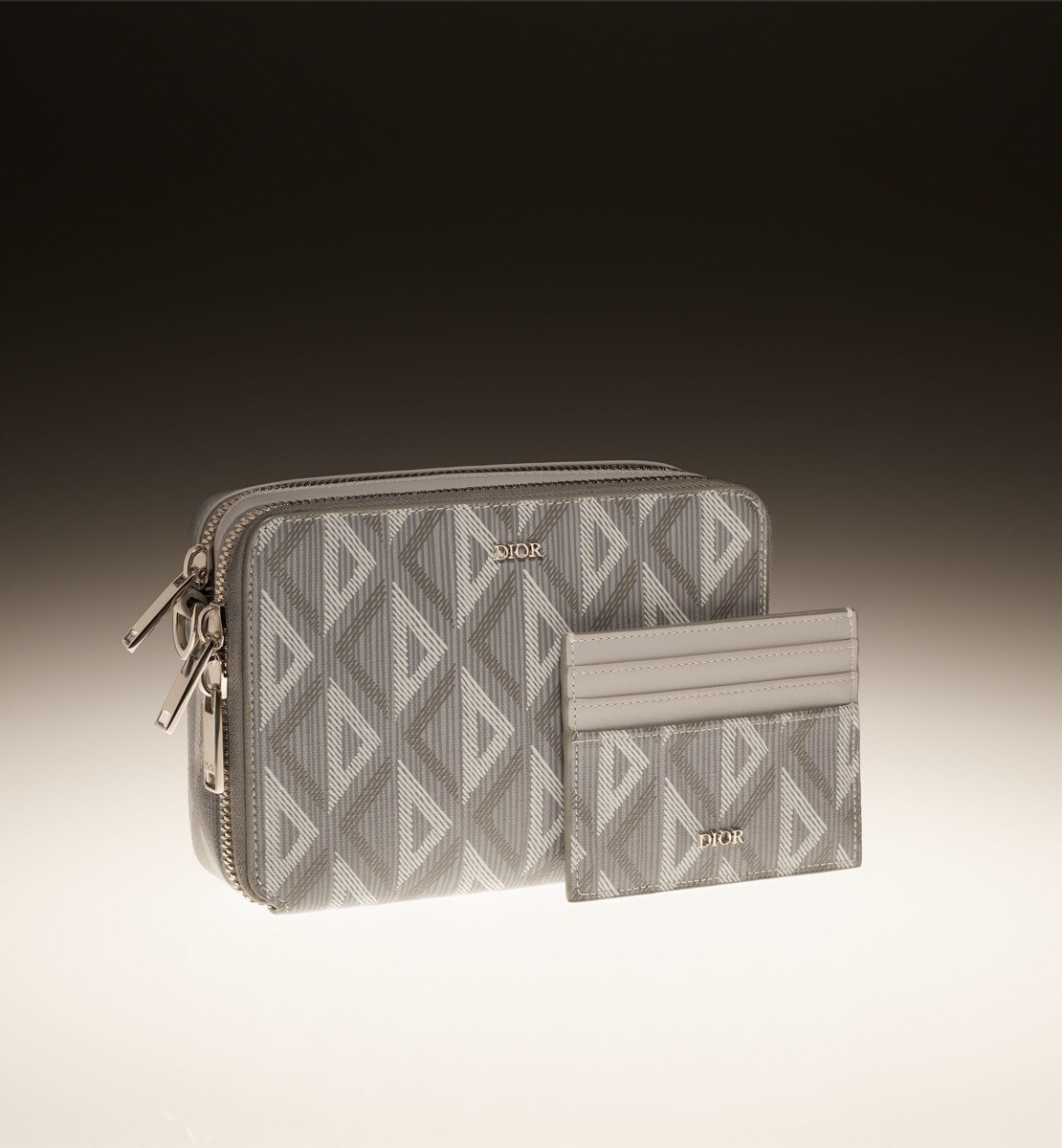 Porte-cartes Toile CD Diamond gris Dior