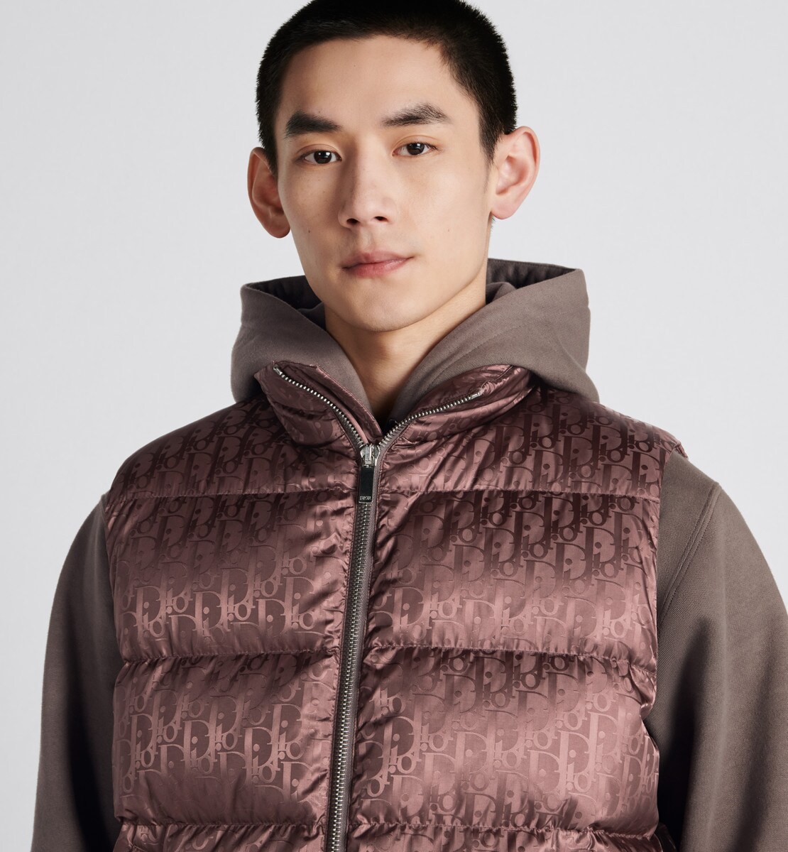 Doudoune sans manches Dior Oblique Jacquard technique marron