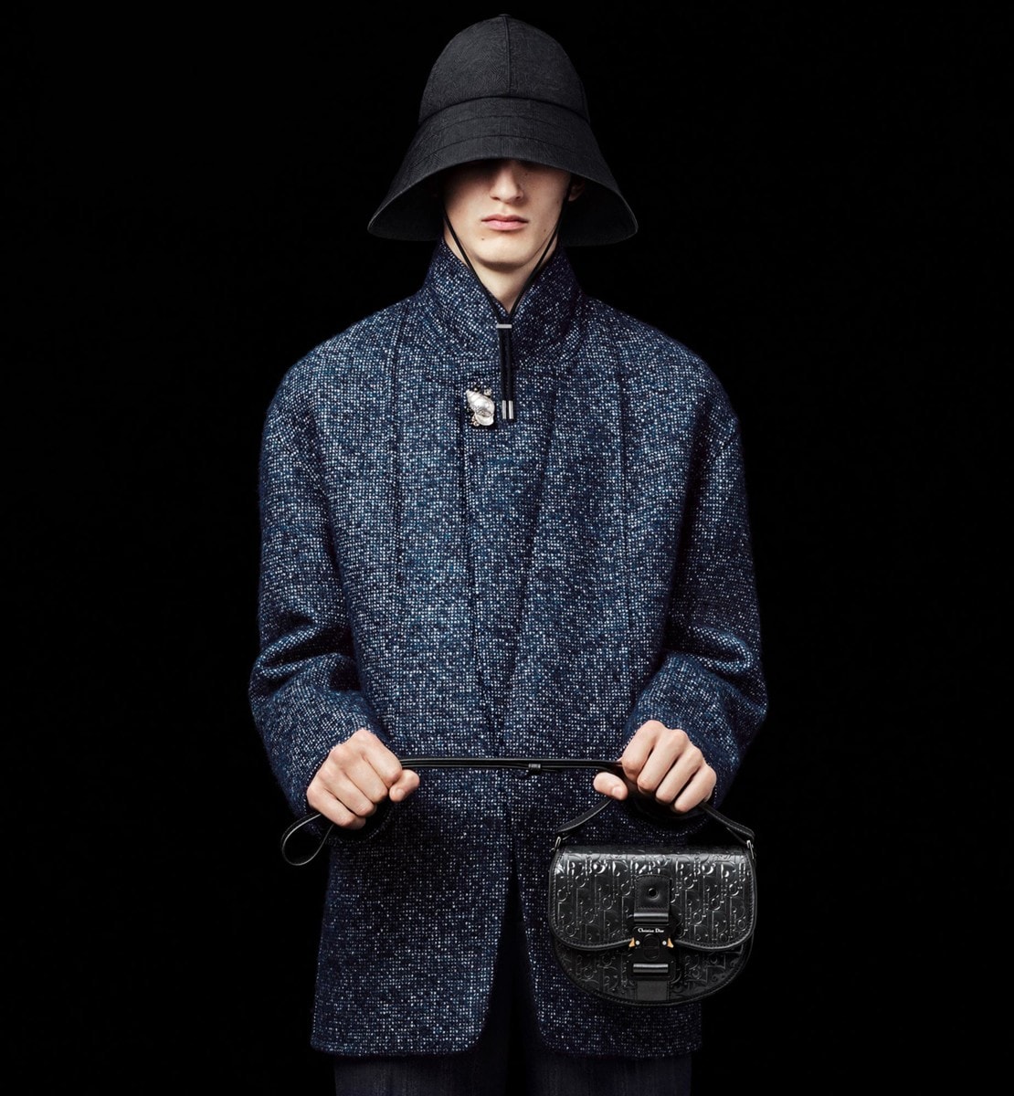 Sac à bandoulière Mini Gallop Cuir Dior Oblique Gravity noir
