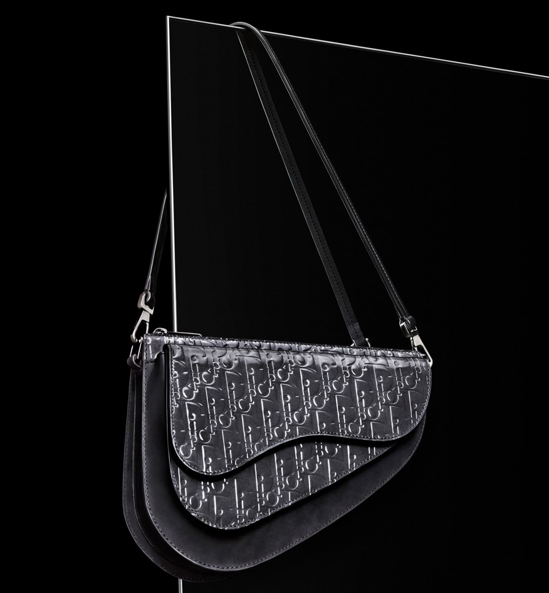 Sac Saddle Boxy Cuir Dior Oblique Gravity noir