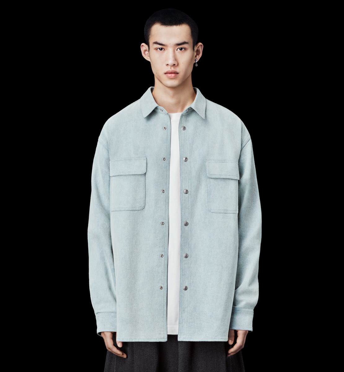 Chemise réversible Christian Dior Couture Denim de coton bleu