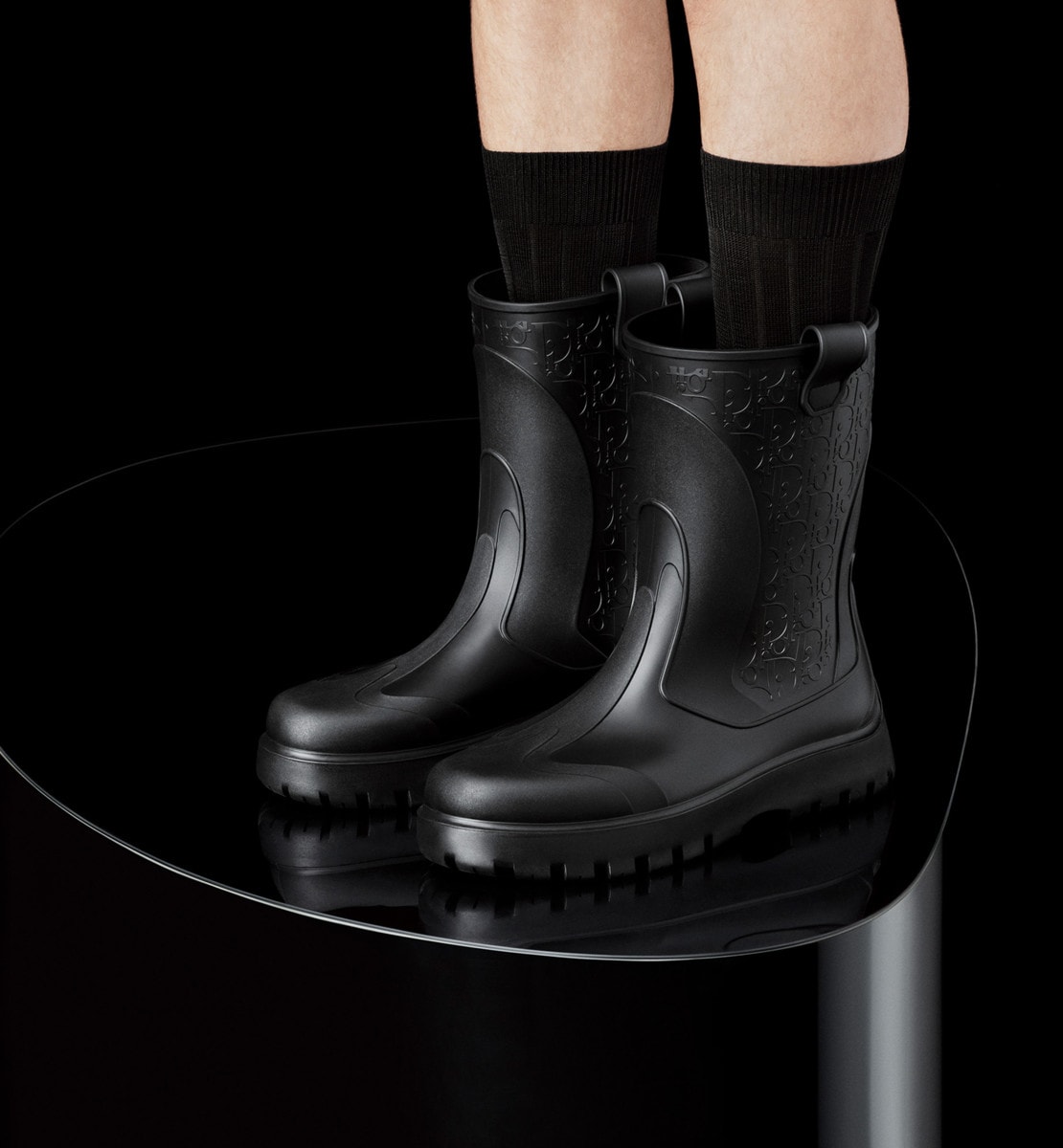 Botte Dior Carlo Cuir de veau lisse noir
