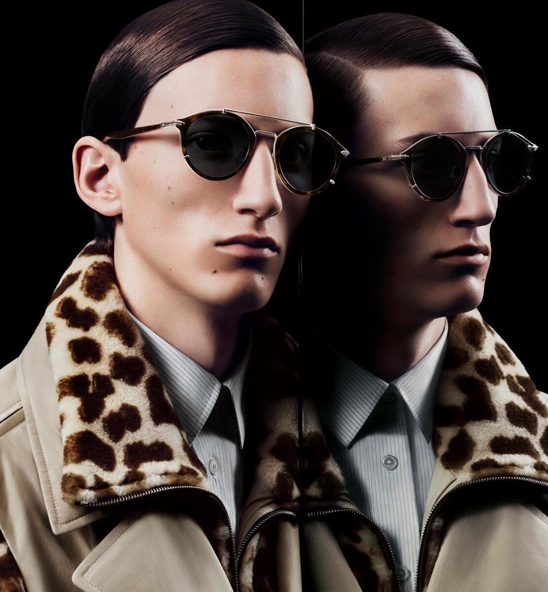 DiorBlackSuit R7U BioAcetate Lunettes de soleil pantos effet écaille brun