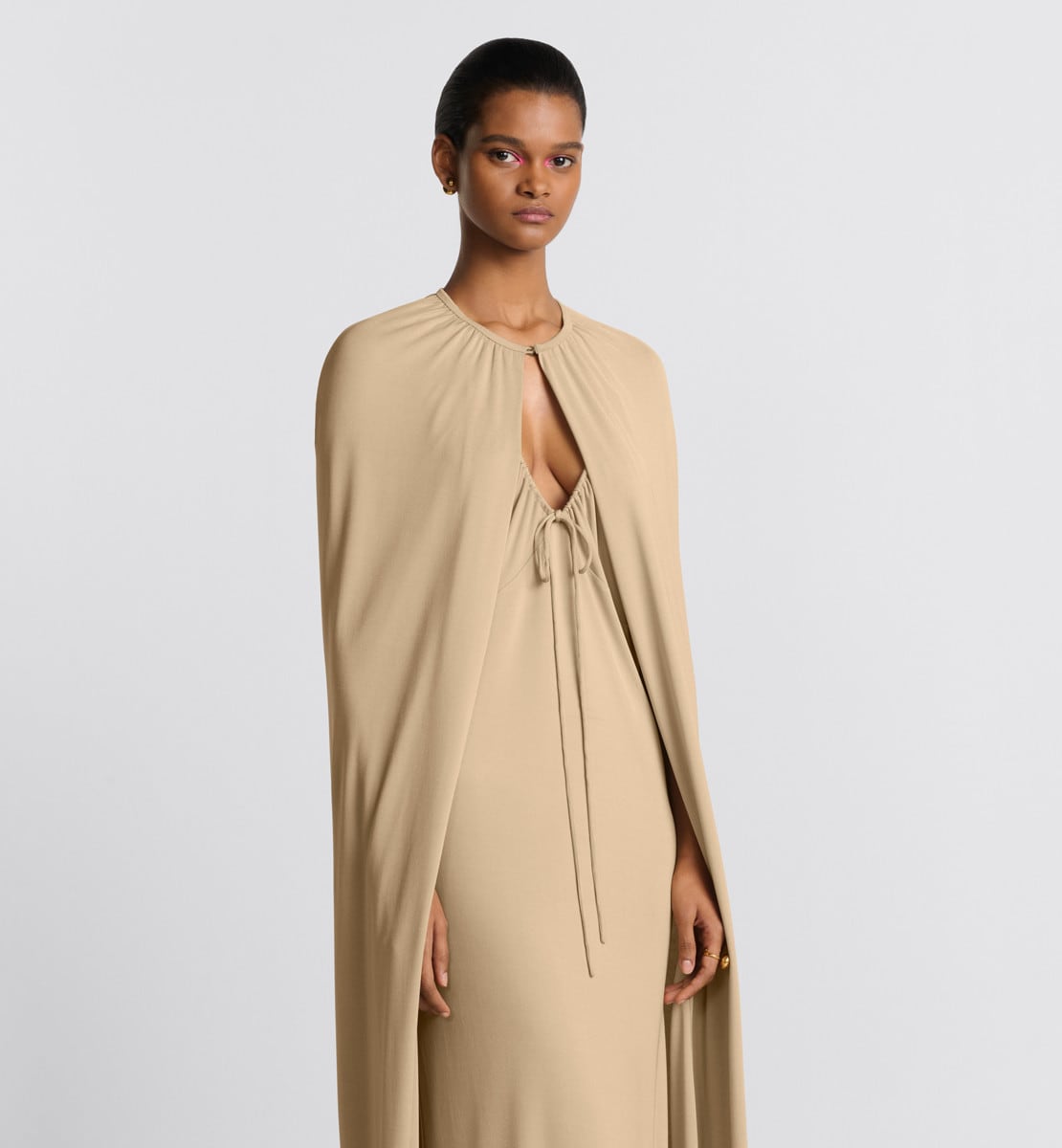 Robe longue Jersey technique beige