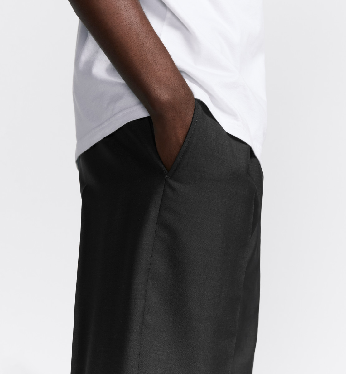 Pantalon de jogging tailoring à étiquette Christian Dior Couture Toile de laine vierge et mohair gris