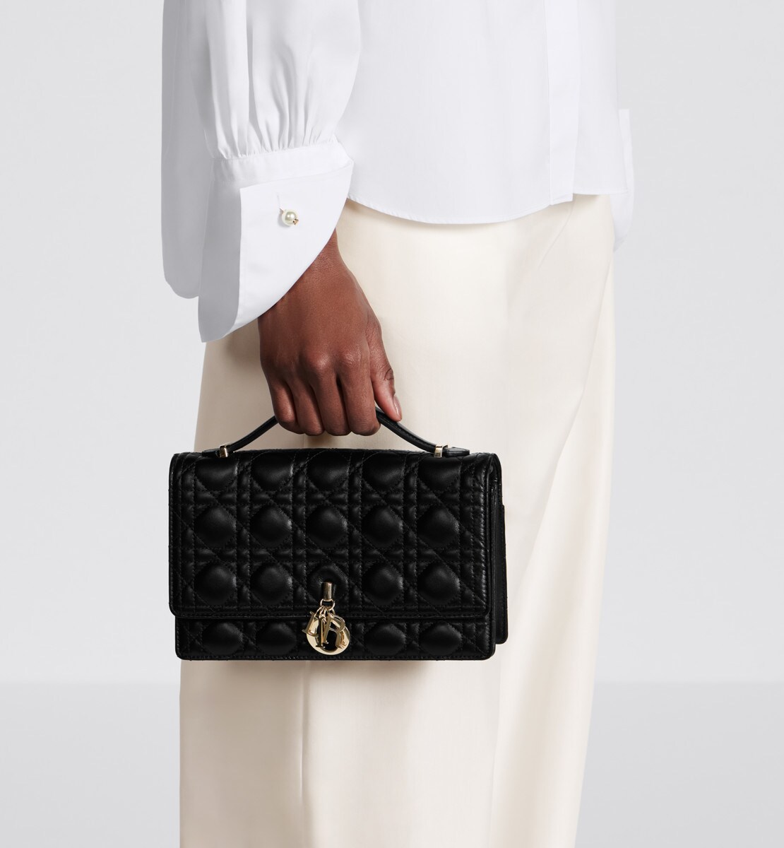 Sac Top Handle Miss Dior Cuir d'agneau Cannage noir