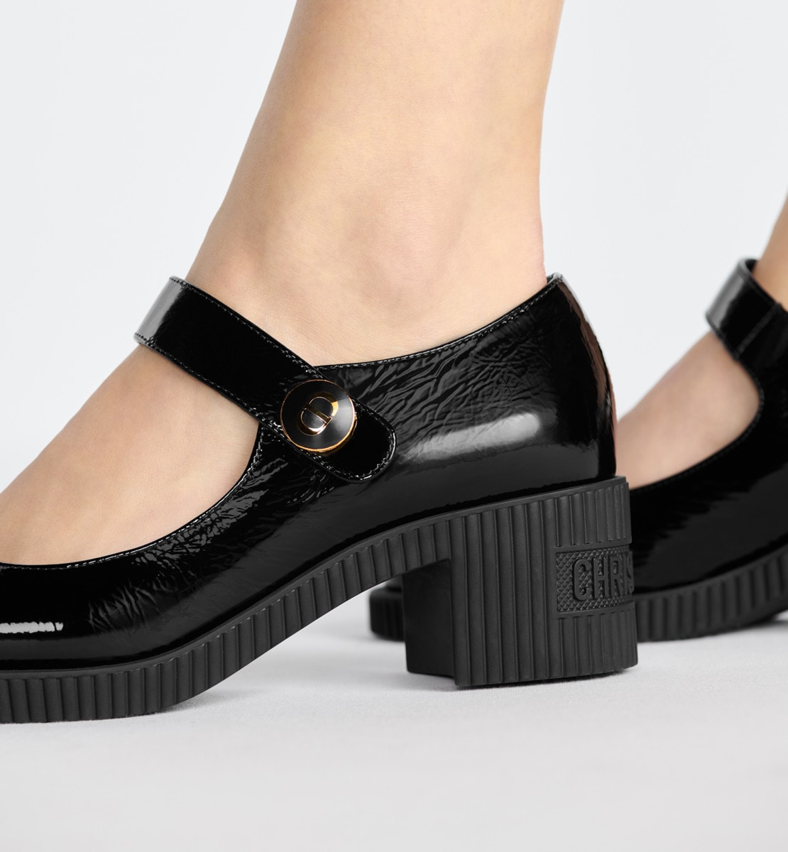 Escarpin D-Doll Cuir de veau brillant noir