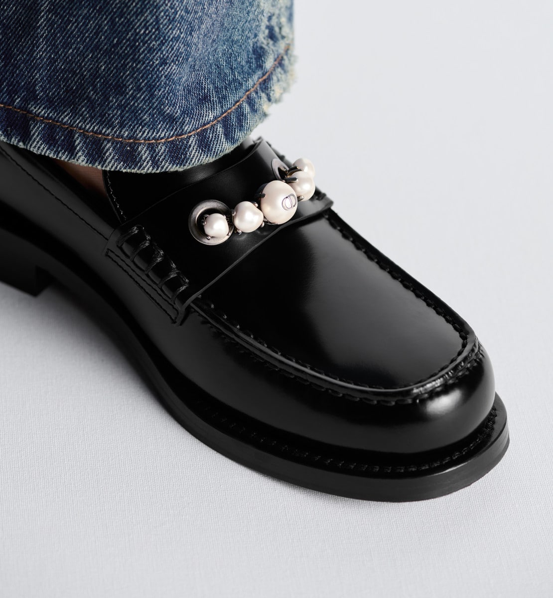 Mocassin Dior Paris Cuir de veau brossé noir